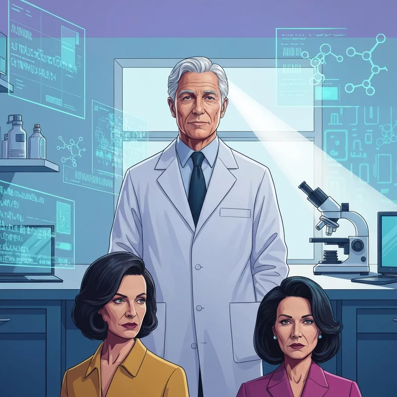 A visionary medical researcher in a modern laboratory, symbolizing the breakthrough research of Mariano Barbacid in pancreatic cancer treatment.