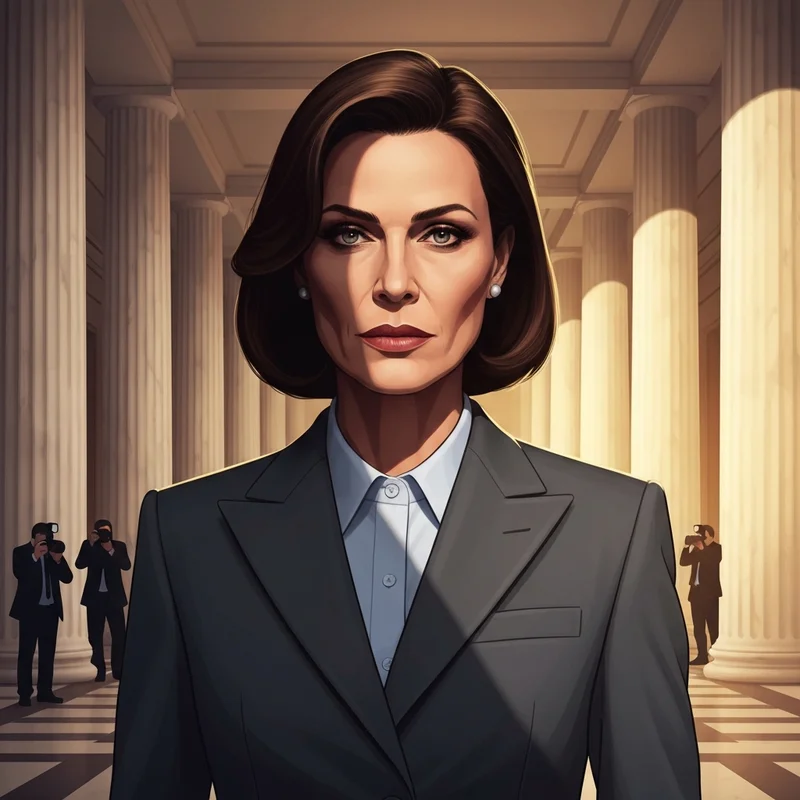 A cinematic portrait representing the melania trump documentary, featuring a woman in a position of power and privacy.