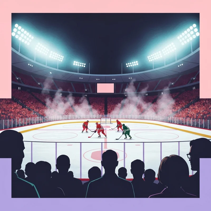 An intense professional hockey game atmosphere for the flames vs wild matchup.