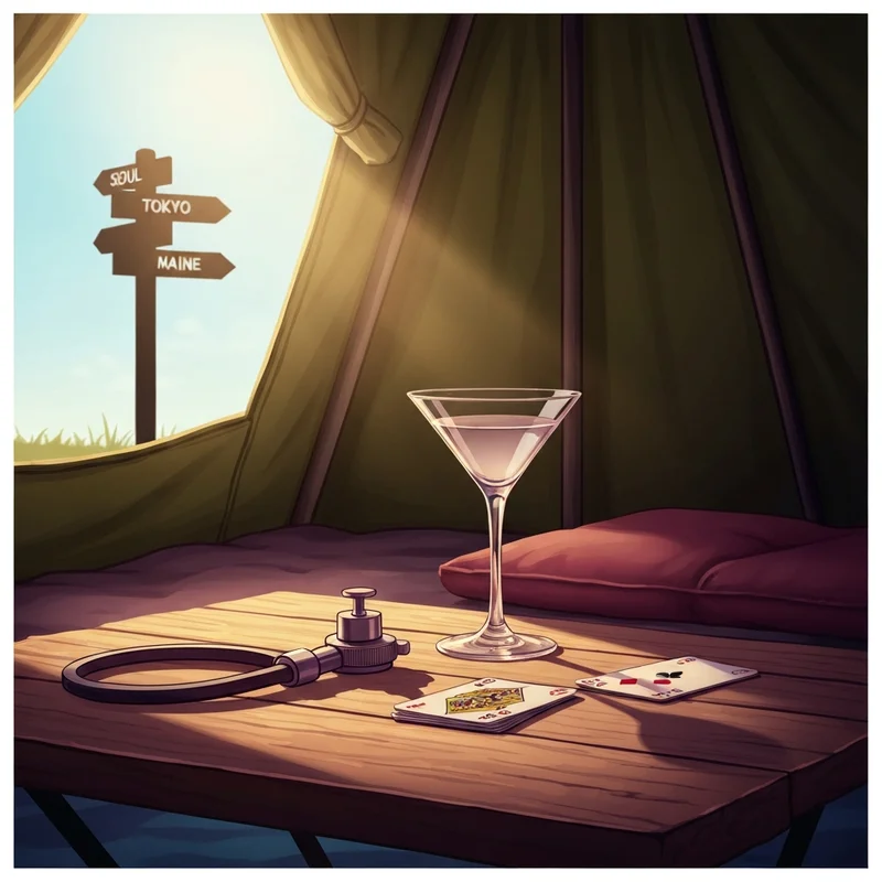 Vintage military medical tent interior representing the atmosphere of the M*A*S*H TV show.