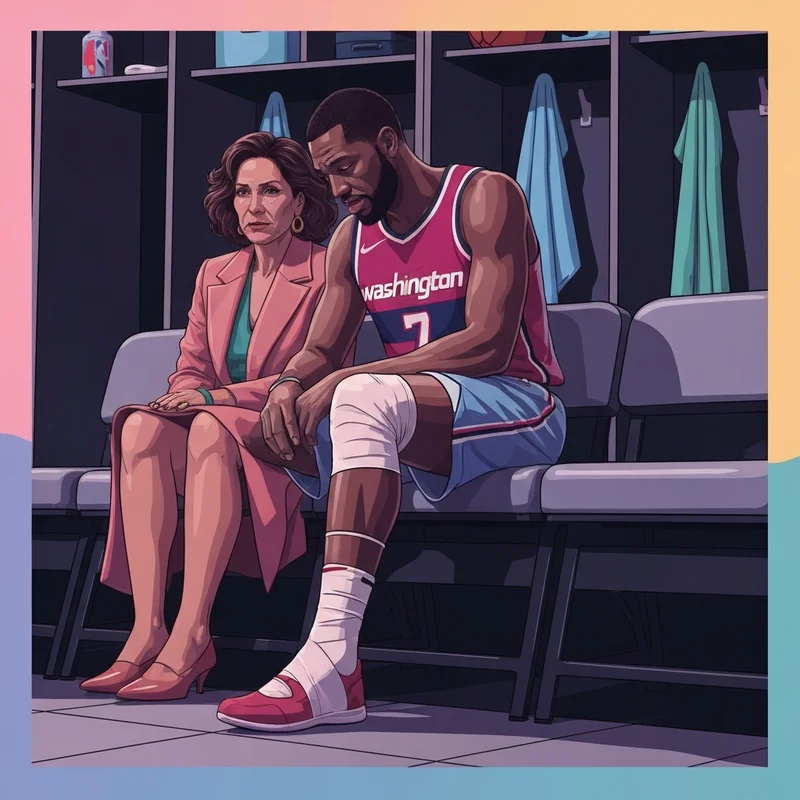 A cinematic representation of a player managing a Tre Johnson injury and the recovery process.