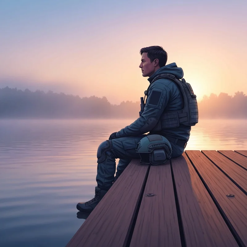 A service member reflecting by a lake, illustrating the personal side of the CAF experience.