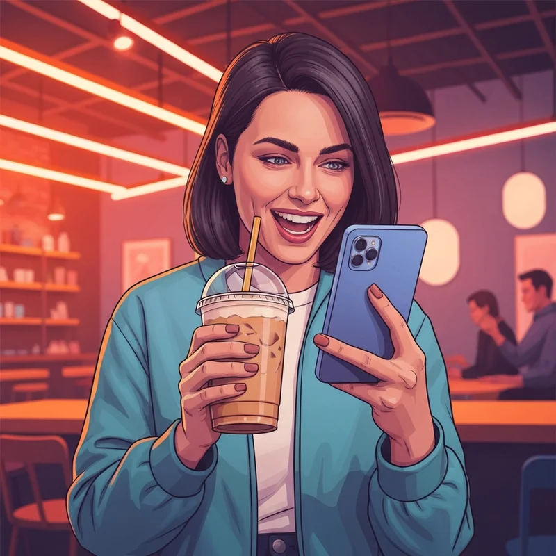 A savvy shopper successfully using a dunkin promo code on their phone to get a free coffee.