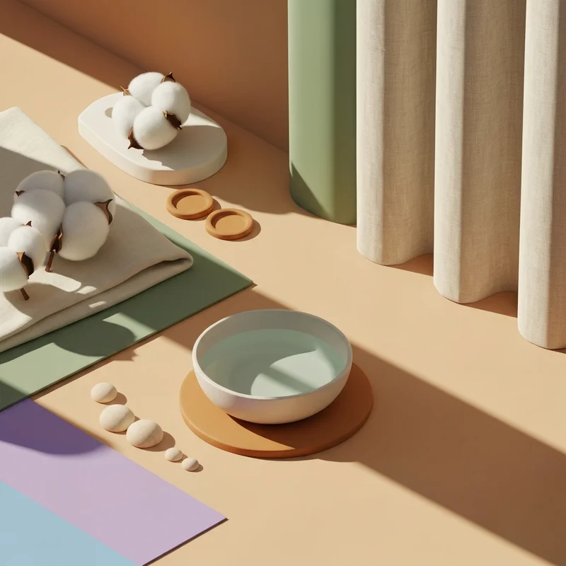 Mujer profesional organizando sus productos de higiene íntima incluyendo protectores diarios de algodón orgánico para su salud íntima.