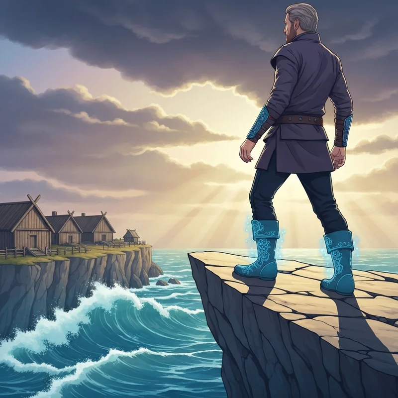 A heroic player character overlooking Rellekka after completing the osrs fremennik diary.