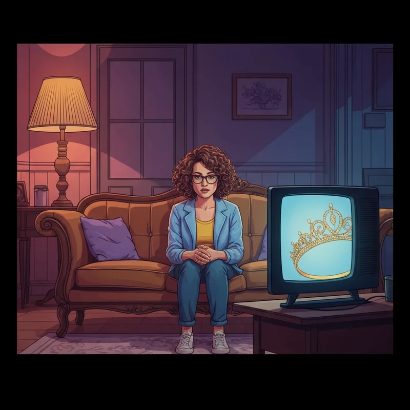 A woman watching the princess diary movie in a cozy apartment for comfort.
