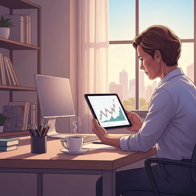 Emprendedor joven analizando negocios que dejan dinero diario en su oficina en casa