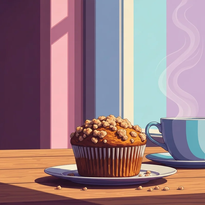 A close-up of a rustic streusel-topped pumpkin muffin reflecting the classic pumpkin muffins Dunkin style before the 2025 icing changes.