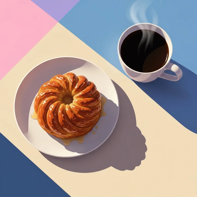 A close-up of a perfectly glazed french cruller dunkin showing the signature ridges and airy pastry texture.