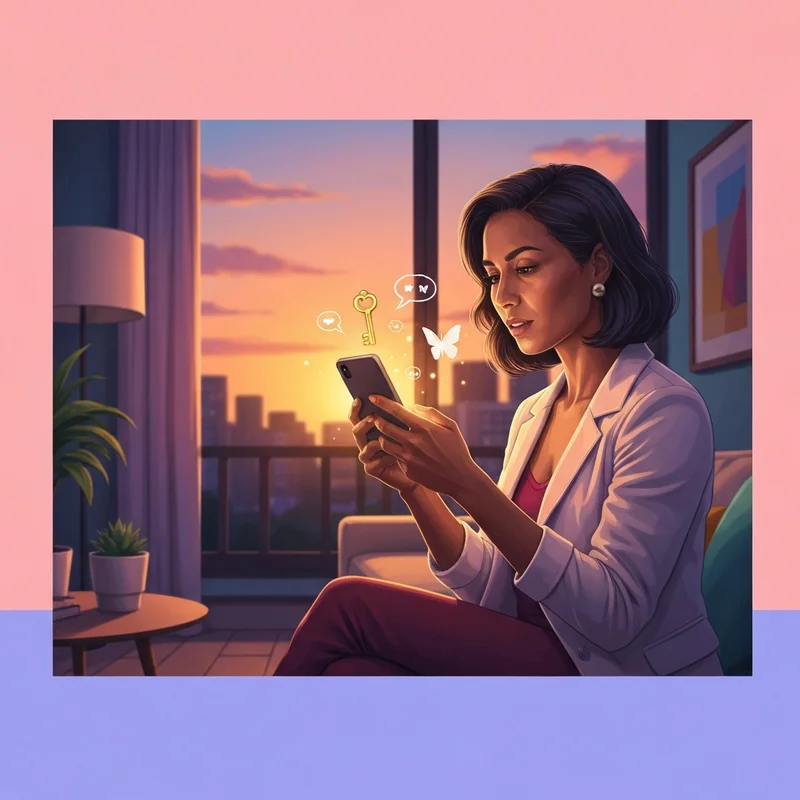 Una mujer joven consultando los resultados de la diaria de Honduras en su teléfono móvil con esperanza.