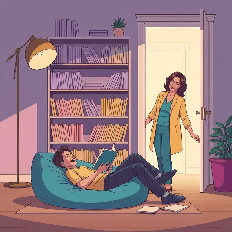 A child reading books like diary of a wimpy kid in a cozy home environment.