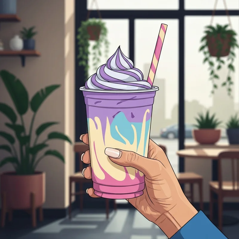 A beautifully layered aesthetic beverage representing the variety of starbucks special drinks available for order.