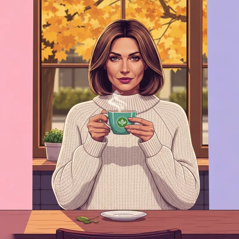 A woman enjoying the nutritional value of starbucks pumpkin spice latte while maintaining a healthy lifestyle.