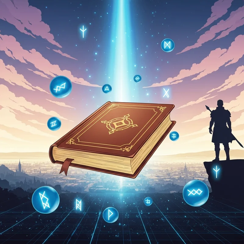 The mythical adventurer's diary toram glowing with blue energy in a fantasy setting.