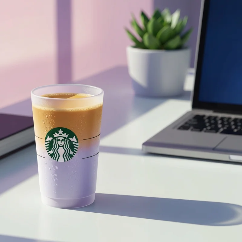 The most caffeinated drink in starbucks on a modern desk for productivity.