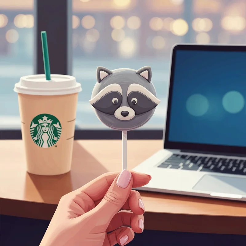 A close-up of a seasonal raccoon-shaped snack, reflecting the typical cake pops from starbucks price and aesthetic.