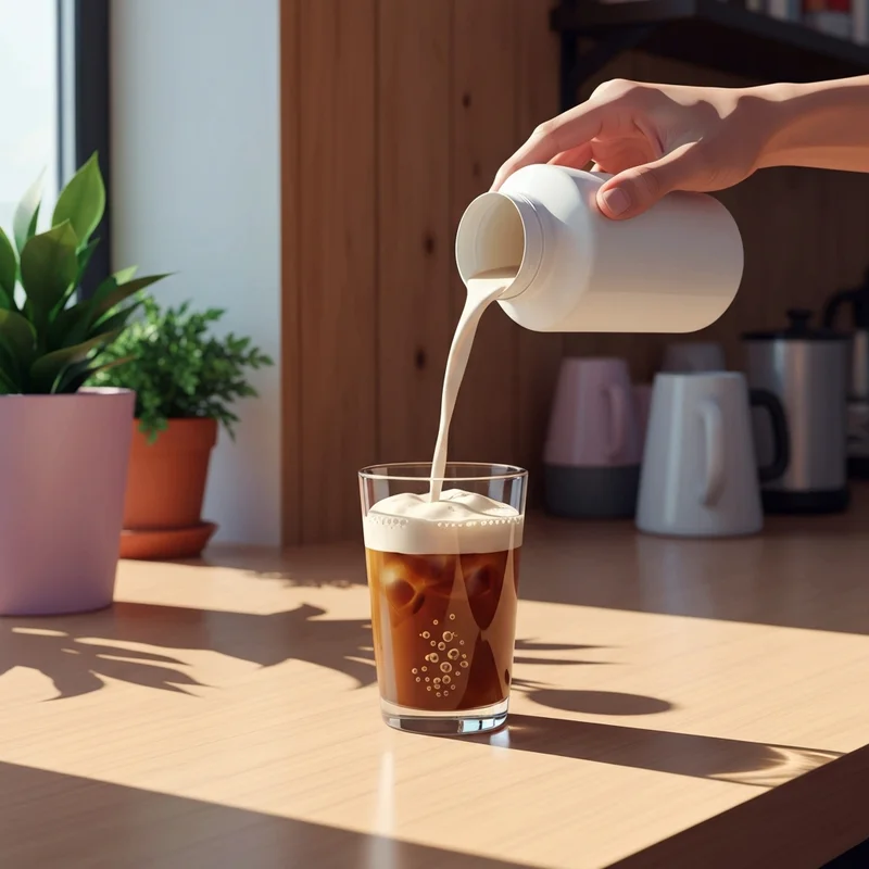 A close-up of a barista pouring milk, illustrating what almond milk does starbucks use for a creamy latte.