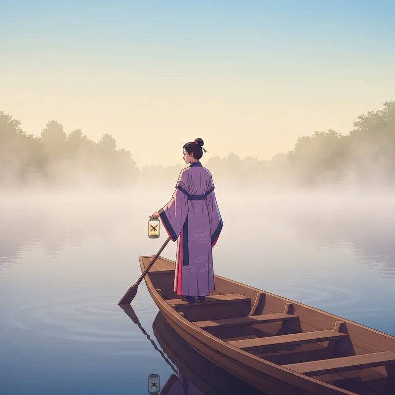 A peaceful scene representing the final exit of Shisui Apothecary Diaries character from the Inner Court.