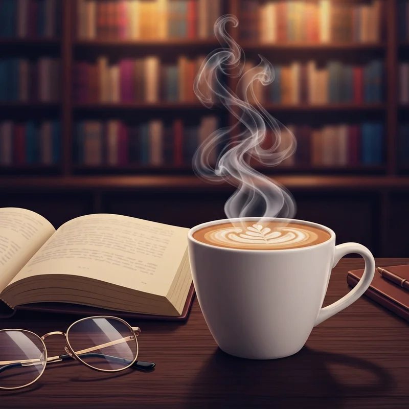 A cozy academic setting featuring the caffeine in chai tea latte from Starbucks to illustrate a productive study session.