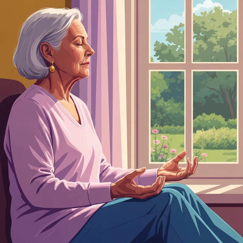 An older adult practicing respiratory mastery and finding peace despite a diagnosis of copd pink puffer and blue bloater.