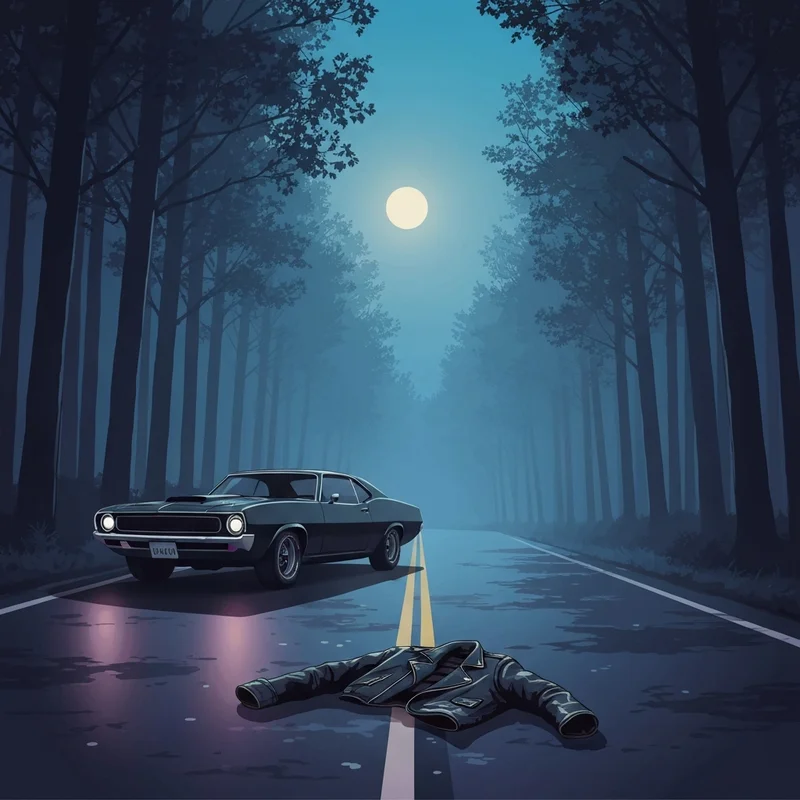 A symbolic representation of the scene where does tyler die in vampire diaries featuring a dark road and a full moon.