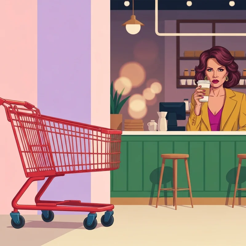 A woman enjoying a coffee during her errand run, illustrating the importance of checking starbucks hours target.