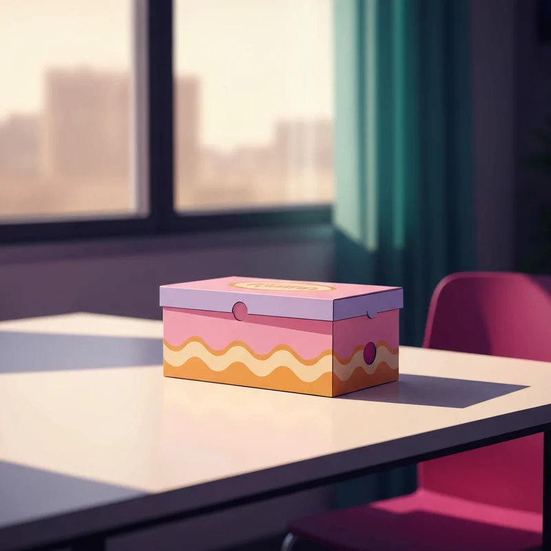 A pink box of treats on a table, highlighting the current dozen donuts dunkin price for office workers.