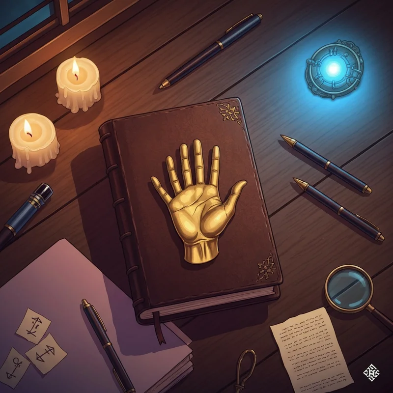 The iconic Gravity Falls Diario 3 resting on a mysterious researcher's desk in a dimly lit room.