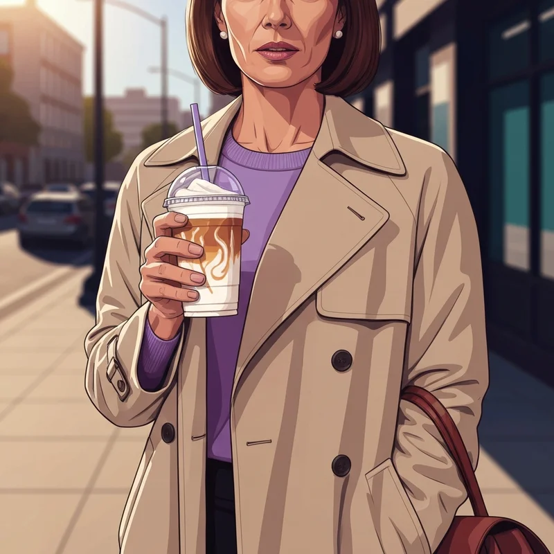 A woman holding a perfectly customized dunkin vanilla iced coffee during her morning commute.