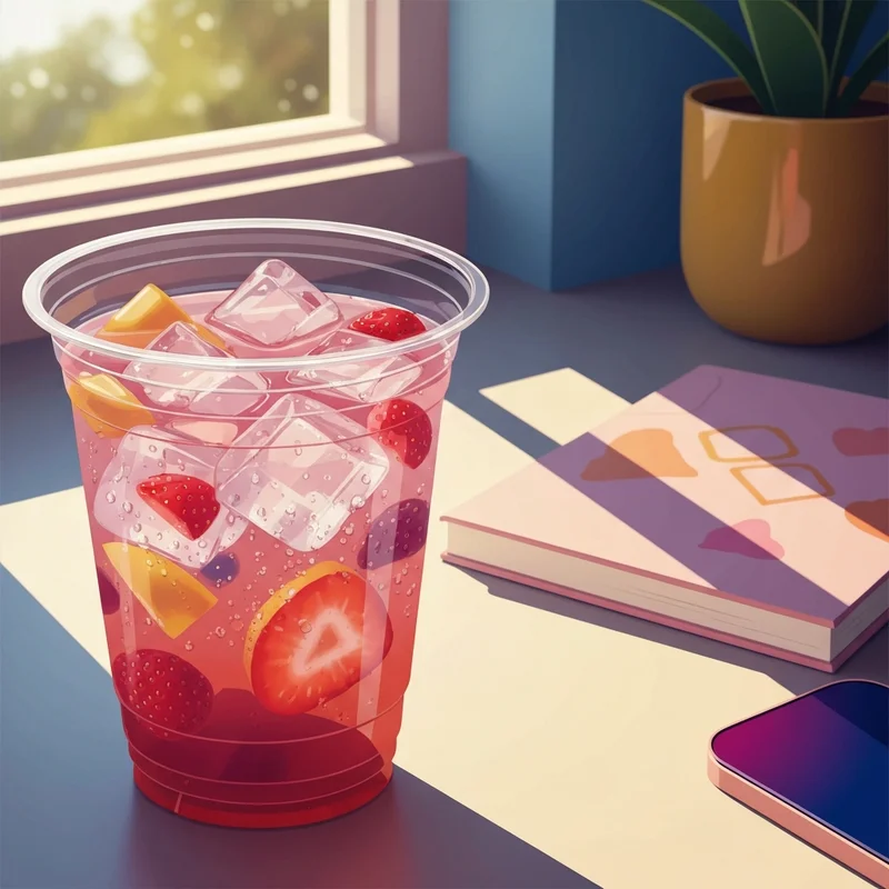 A vibrant iced fruit beverage showing why people ask do dunkin refreshers have caffeine