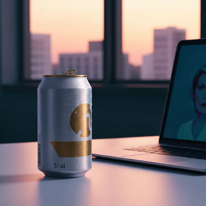 A chilled can of double shot energy starbucks sitting on a desk ready for a productivity session.