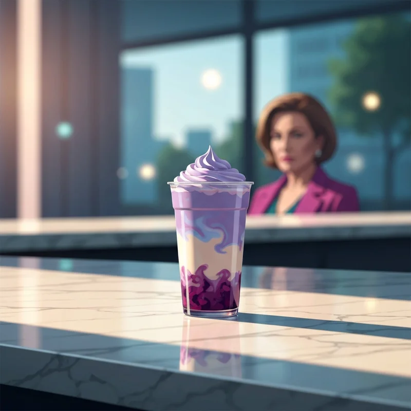 A vibrant and aesthetic selection of drinks at Dunkin sitting on a modern counter.