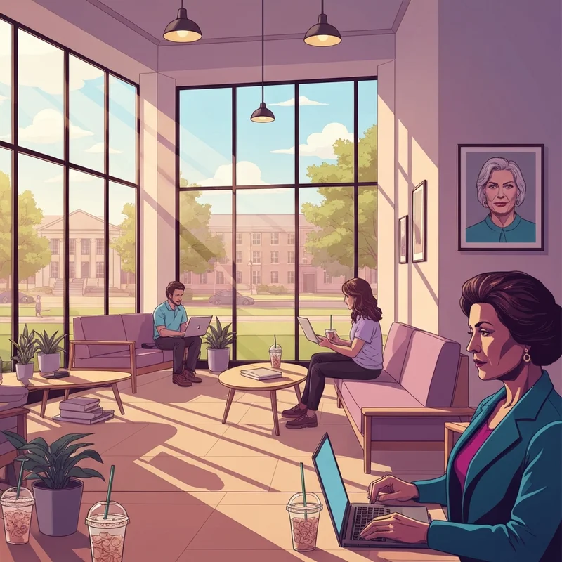 A vibrant social scene at a starbucks turlock location near the university campus.