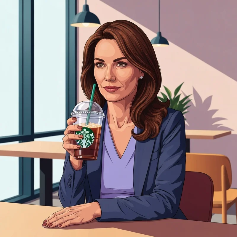 A health-conscious professional enjoying starbucks sugar free drinks in a modern cafe setting.