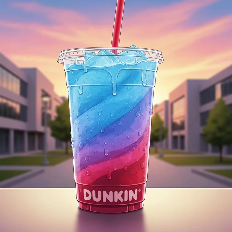 A refreshing cup of dunkin energy with Arctic Cherry swirls and ice.