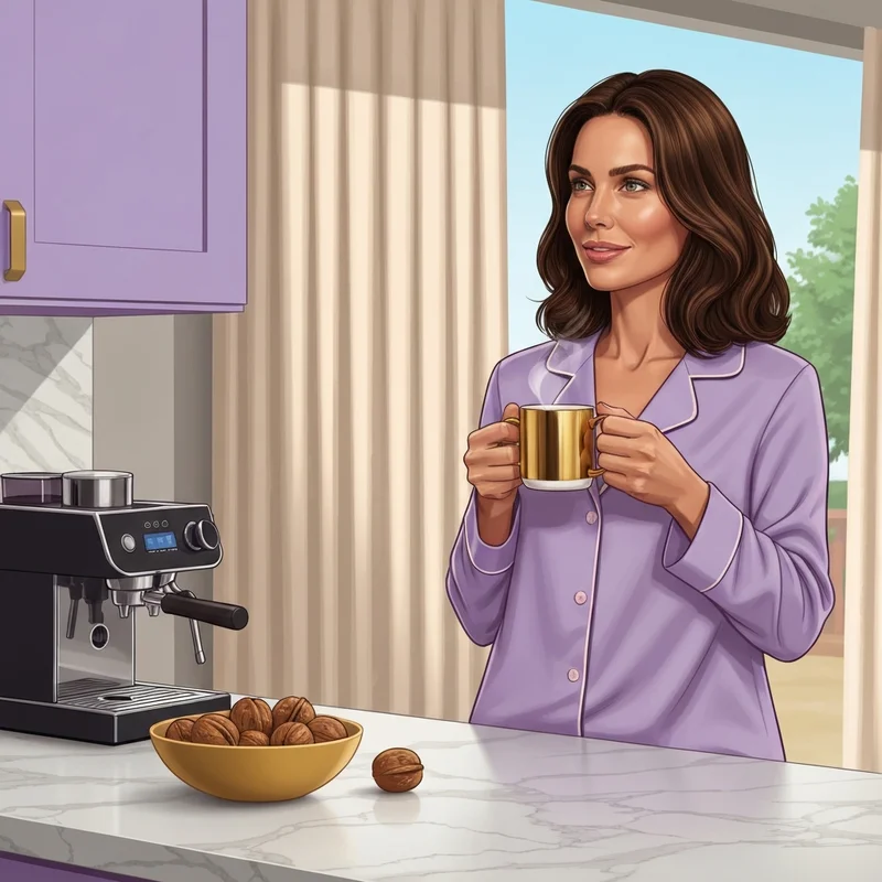A woman enjoying her morning ritual while considering does coffee cause bloating.