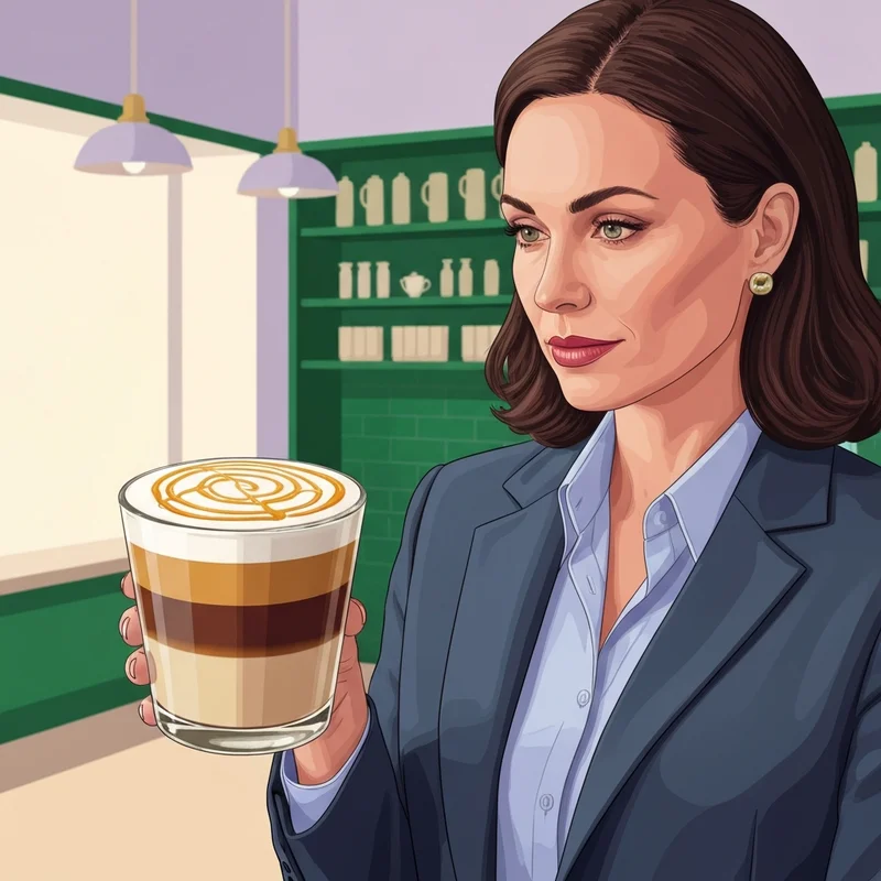 Detailed starbucks caramel macchiato nutrition infographic and drink aesthetic