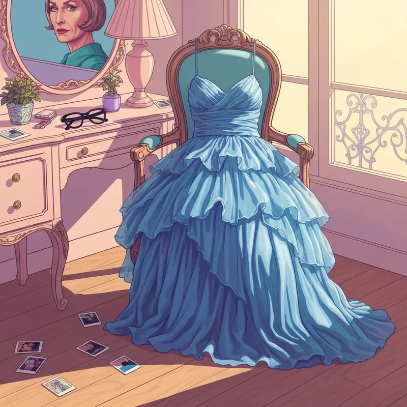 A high-quality reproduction of the iconic princess diaries dress on a mannequin.