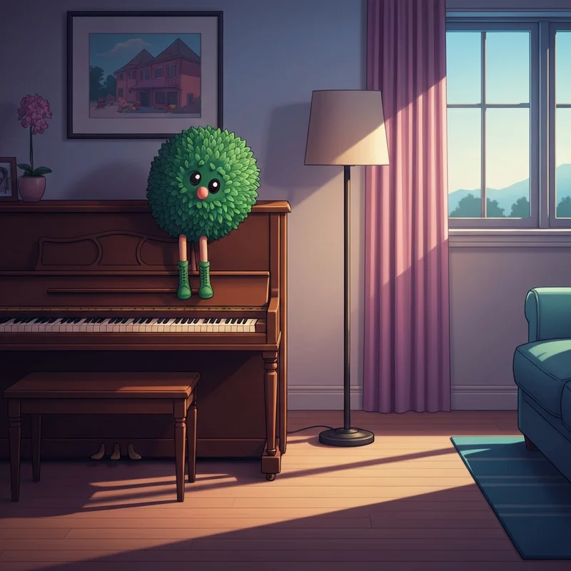 A discarded shrub costume representing the ryan grantham diary of a wimpy kid role in a moody, cinematic setting.