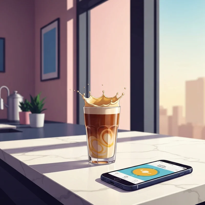 A close up of an iced coffee representing starbucks sugar free vanilla syrup nutrition and health tracking.