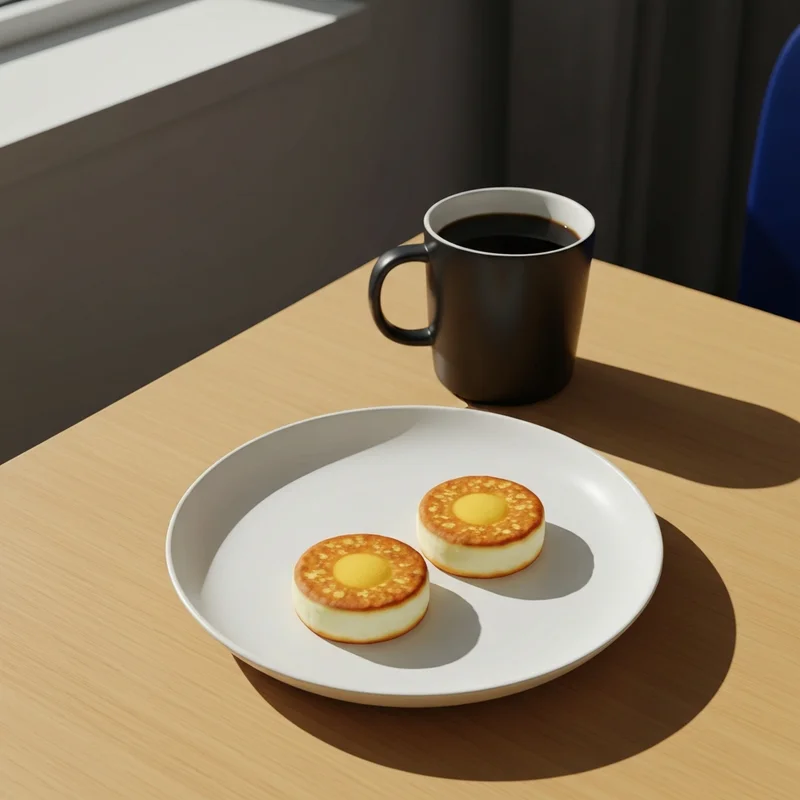Close-up of fluffy egg bites starbucks nutrition on a clean white plate with morning coffee.