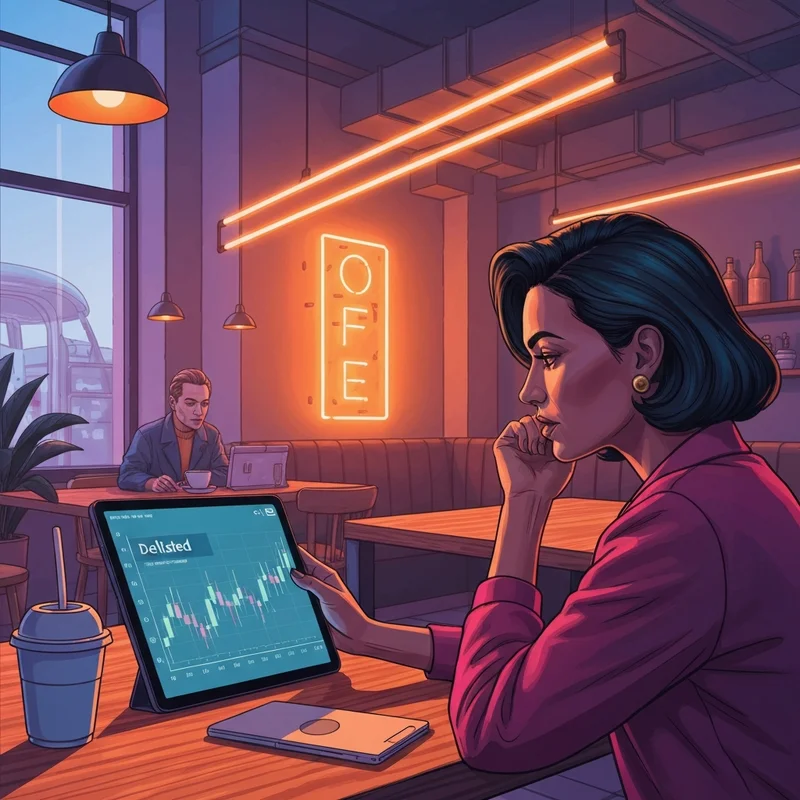 A retail investor checking the status of dunkin stock on a digital tablet in a coffee shop.