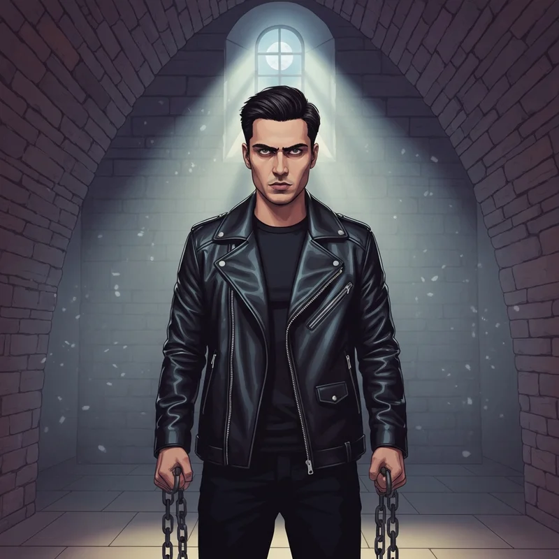 A dramatic scene representing the lockwood vampire diaries werewolf curse in a stone cellar.