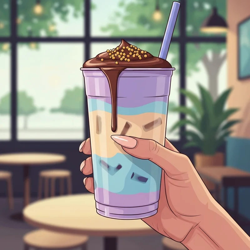 A perfectly customized beverage from the secret starbucks drinks menu with matcha and chocolate foam.