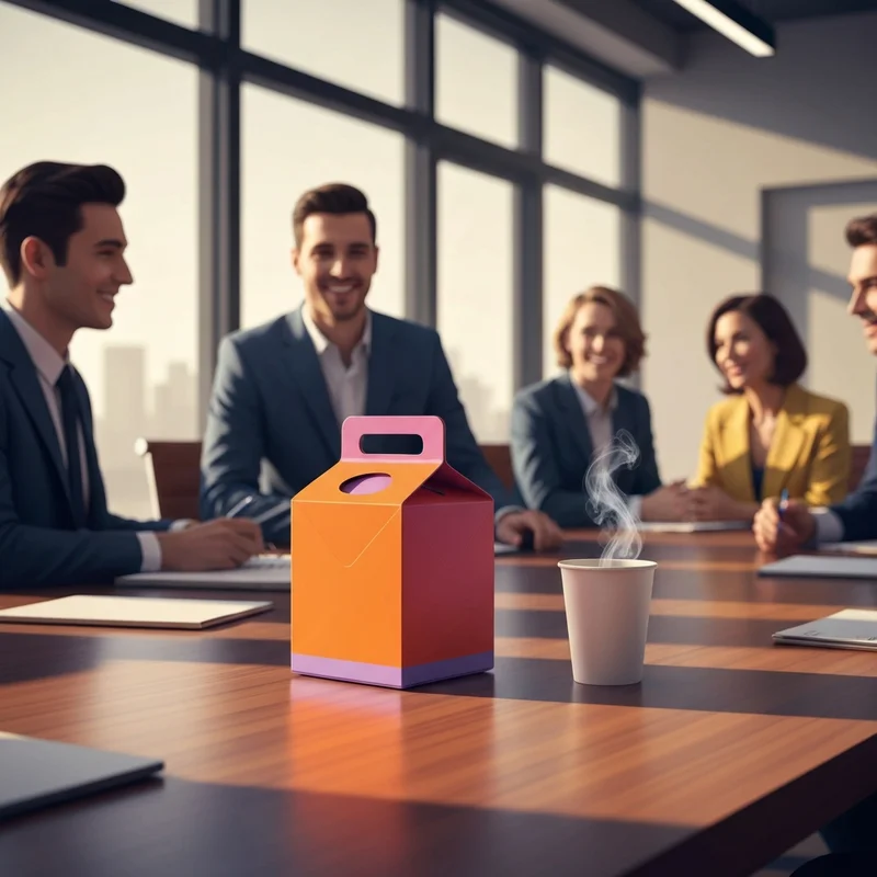 A fresh Dunkin Donuts Box of Joe being served in a modern office meeting setting.