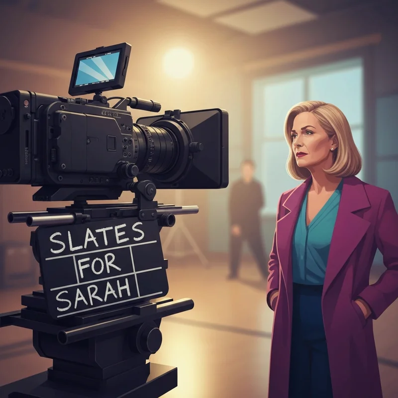 A professional camera slate dedicated to the Sarah Jones Vampire Diaries tribute on a film set.