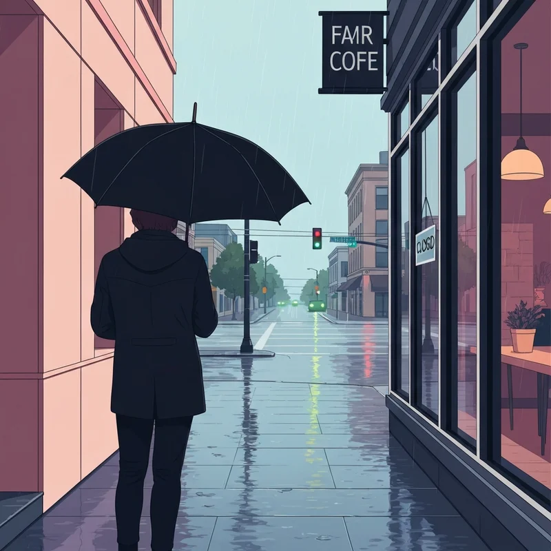 A person reflecting on the closure of a starbucks vancouver wa location on a rainy day.