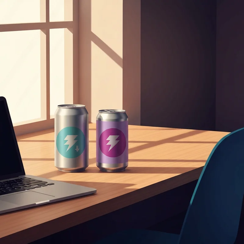 A close-up of a coffee can showing how much caffeine in starbucks doubleshot energy is consumed during a workday.