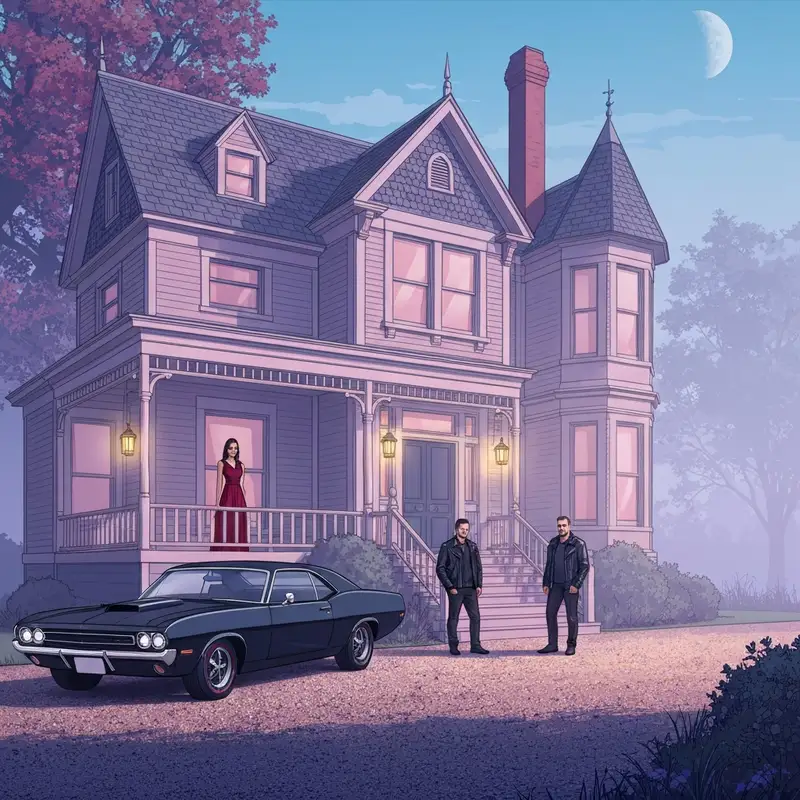 A moody gothic boarding house scene representing the setting for how many seasons for vampire diaries fans to enjoy.