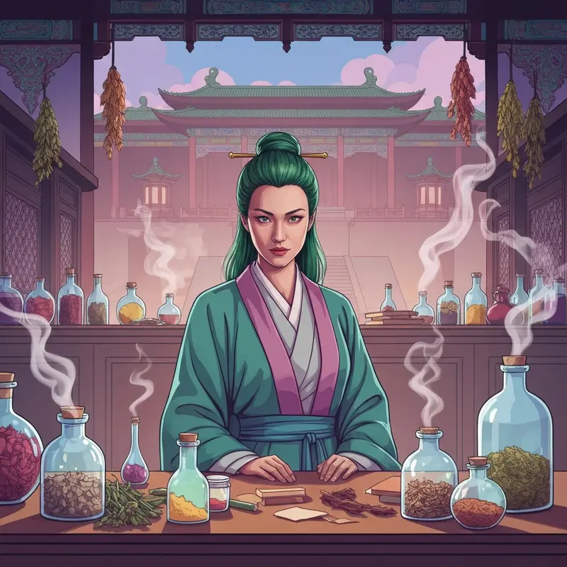 Maomao from Apothecary Diaries in a clinical palace setting reflecting the psychological depth of Apothecary Diaries Porn fans.